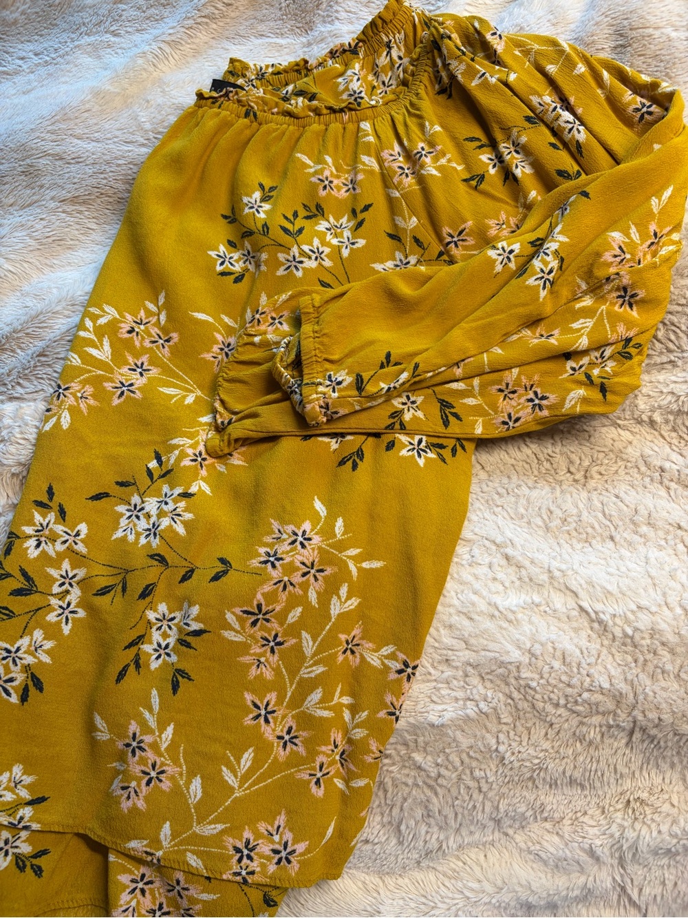 Mustard Floral Women's Top
